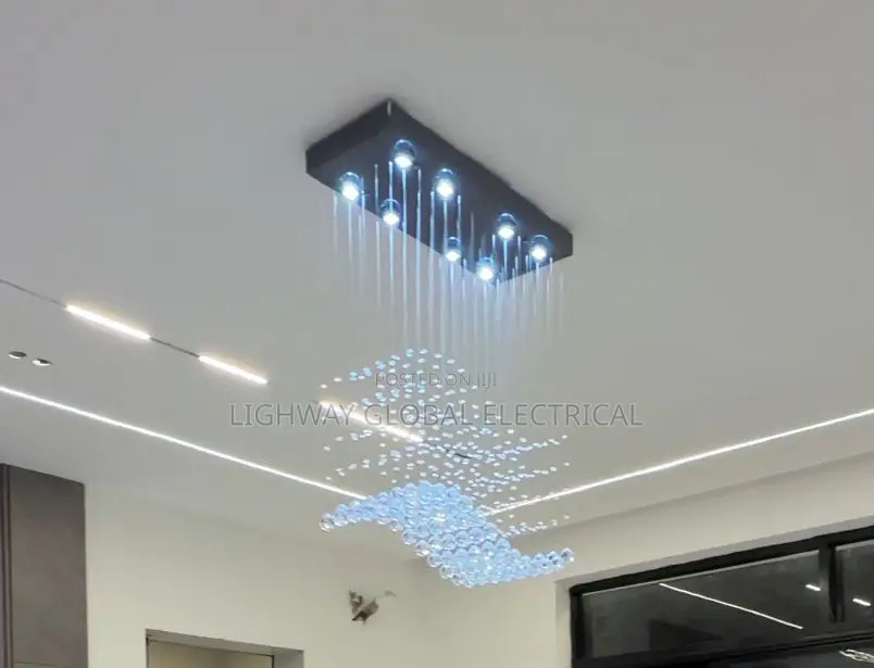Post Modern Designer Crystal Bead Chandelier