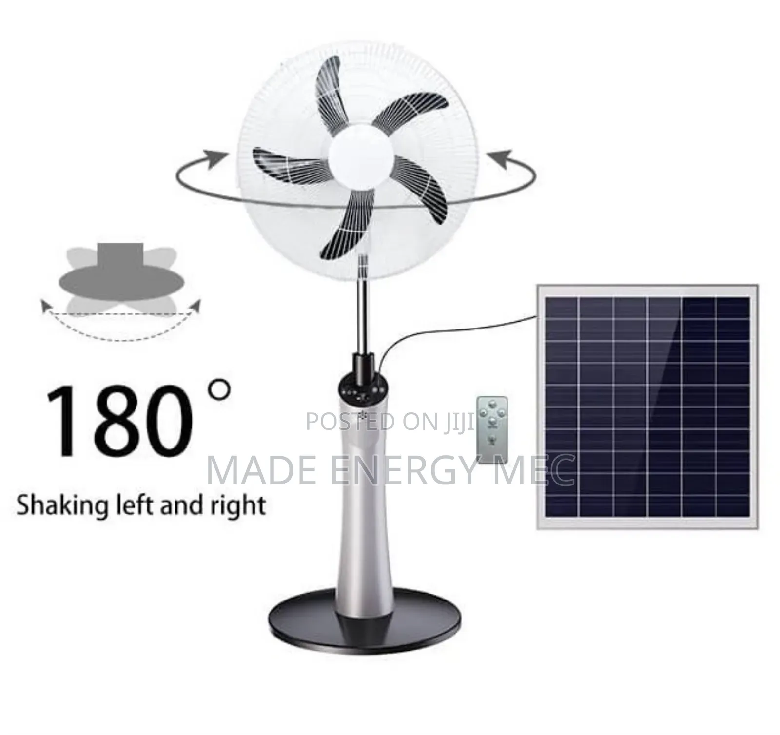18 Inches Solar Rechargeable Fan