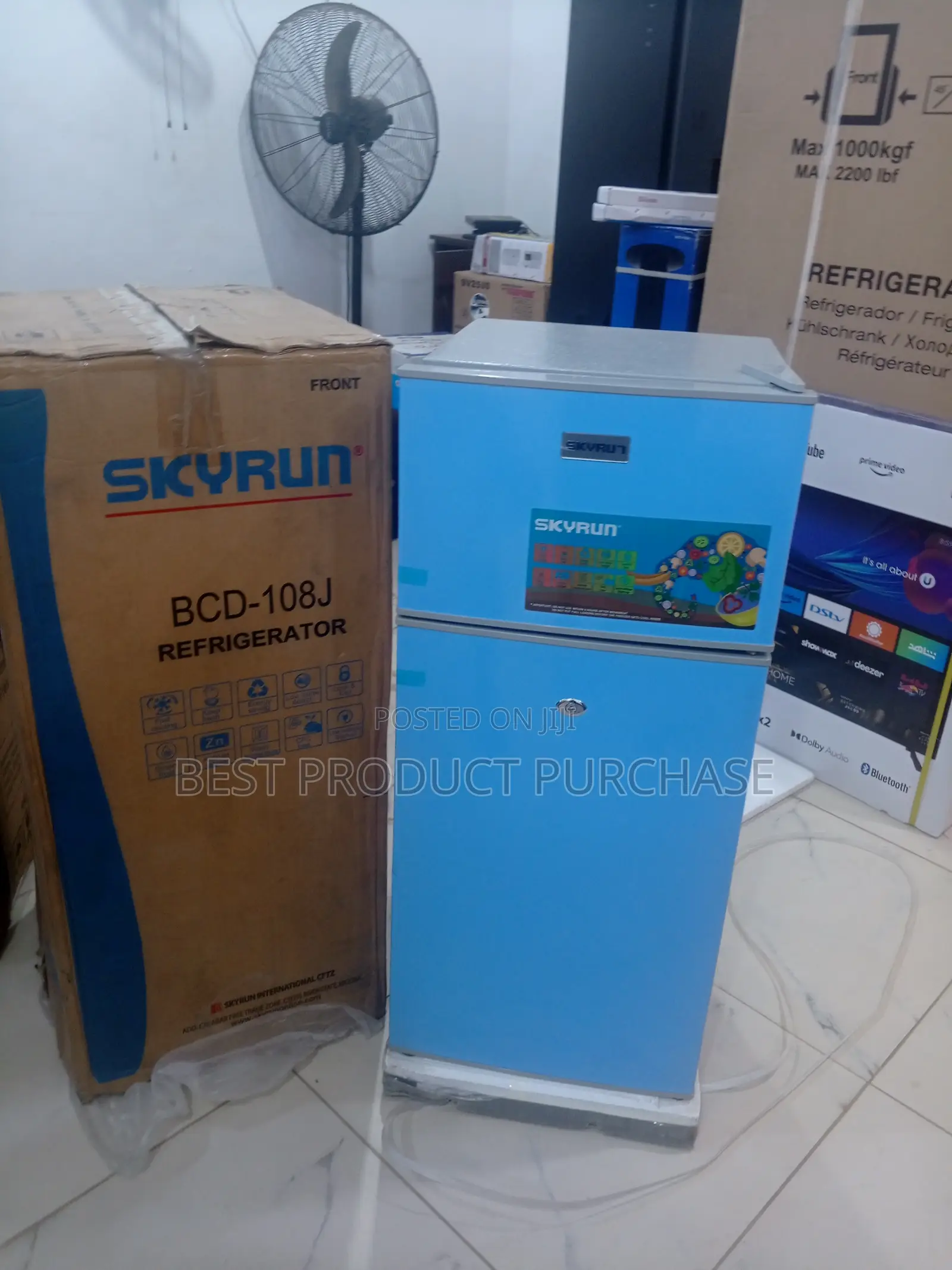 Skyrun 108l Two-Door Refrigerator - Silver Finish