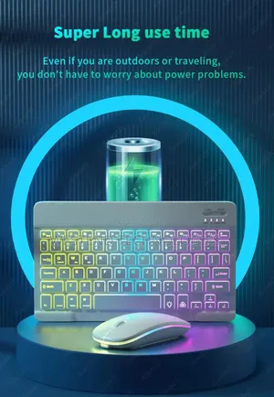 Wireless Bluetooth Keyboard and Mouse Wit RGB Backlight for Phones Etc