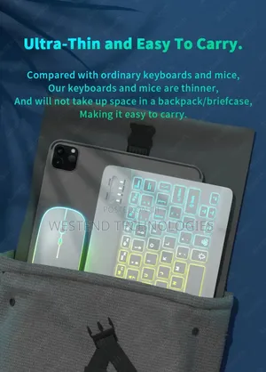 Wireless Bluetooth Keyboard and Mouse Wit RGB Backlight for Phones Etc