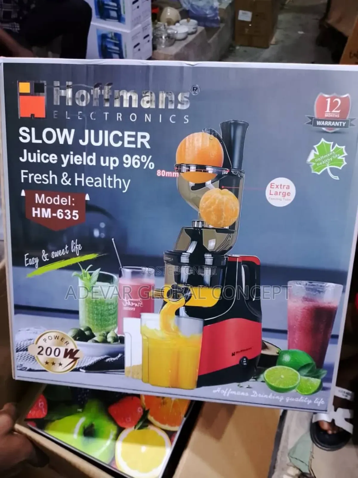Hoffmans Slow Juicer Machine - 200w