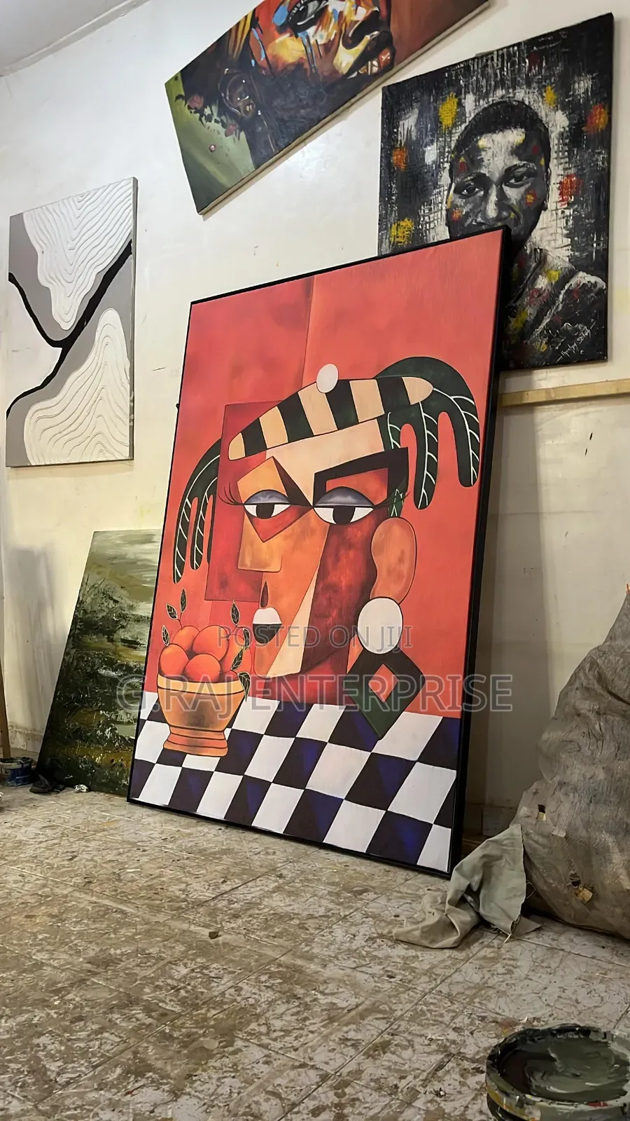 Custom Interior Design Abstract Canvas Living Sit Room Abuja
