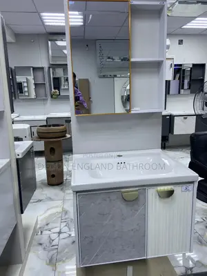 Luxury England Cabinet Basin With Mirror and Side Shelf