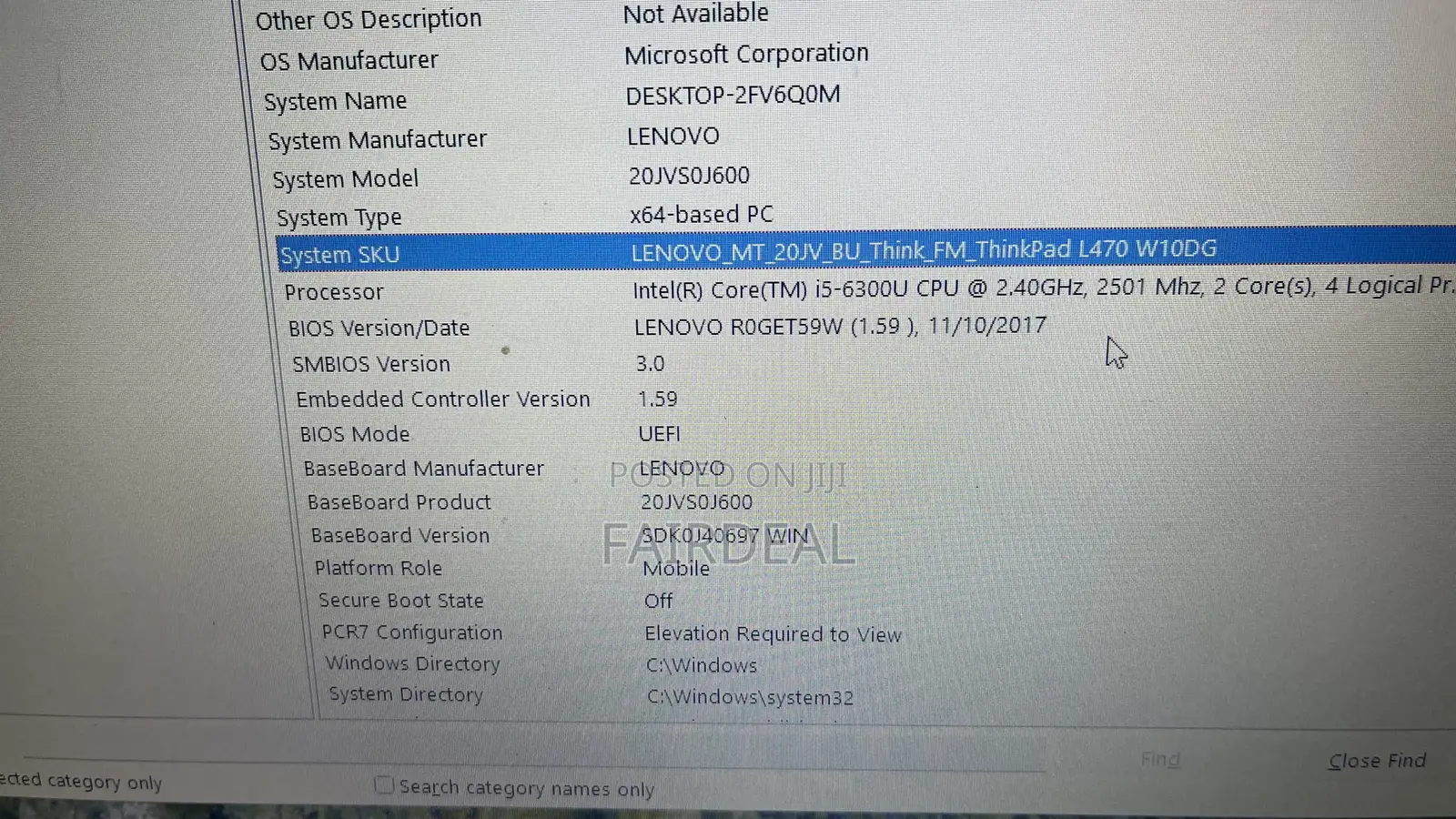 Laptop Lenovo ThinkPad L470 8GB Intel Core i5 SSD 256GB