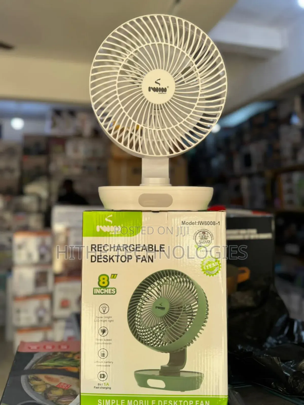 Iwin 8" Fordable Rechargeable Fan