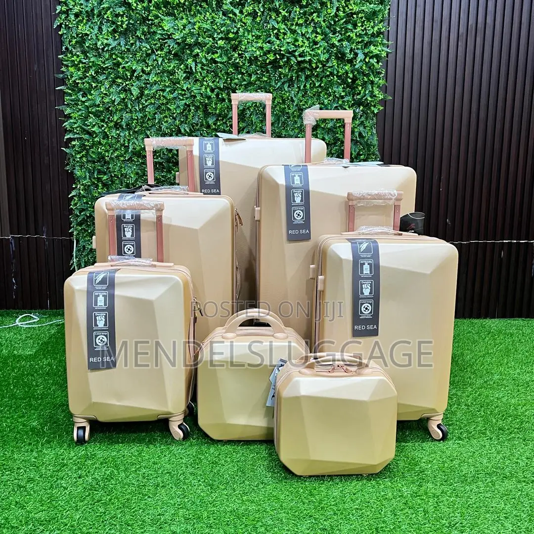 Gold Red Sea Abs Hard Suitcase Set
