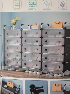 Large Multilayer Shoe Rack - Dust Proof With 180° Flip Door