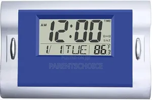 Digital Alarm Wall Clocks Blue, Silent Desk Clock