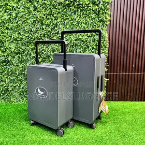 Gray Leaves King Abs Travel Luggage Set