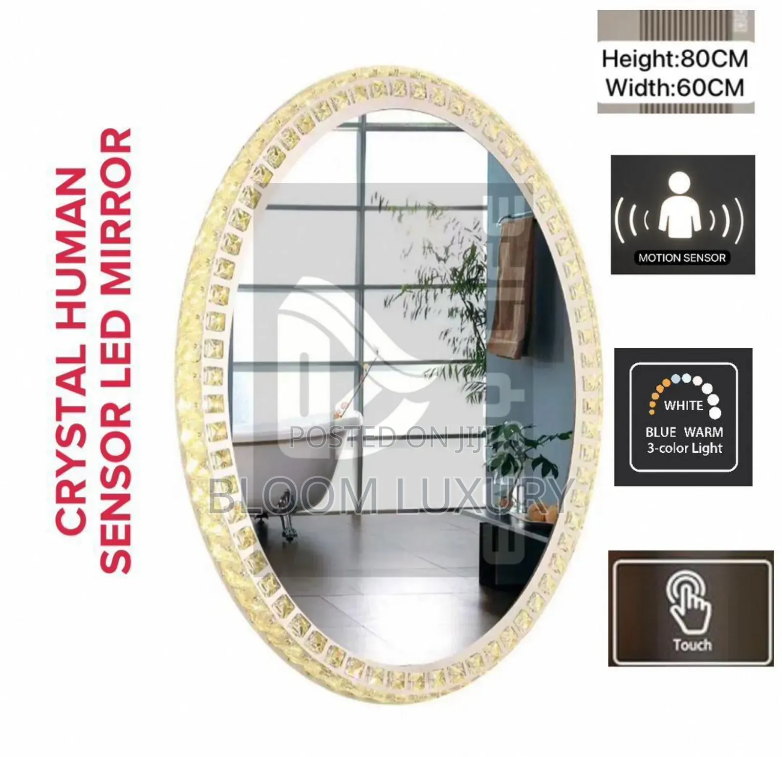 Crystal Human Sensor Led Mirror
