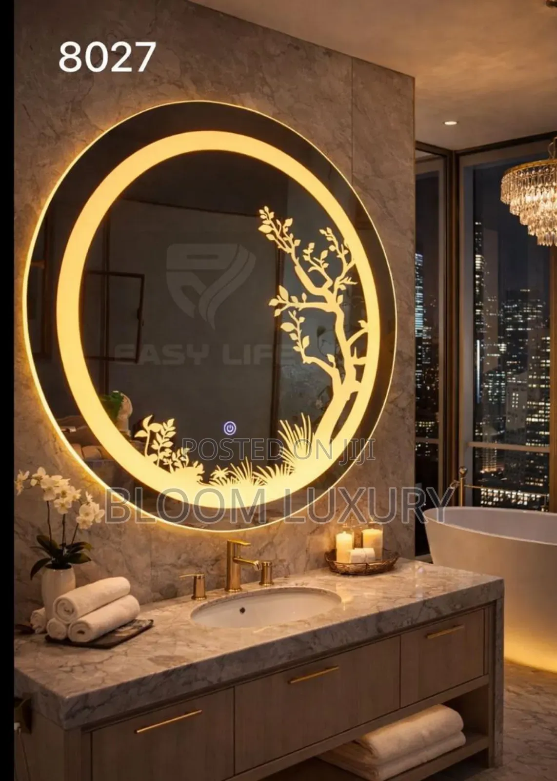 Soft Touch Round 3 Color Led Mirror