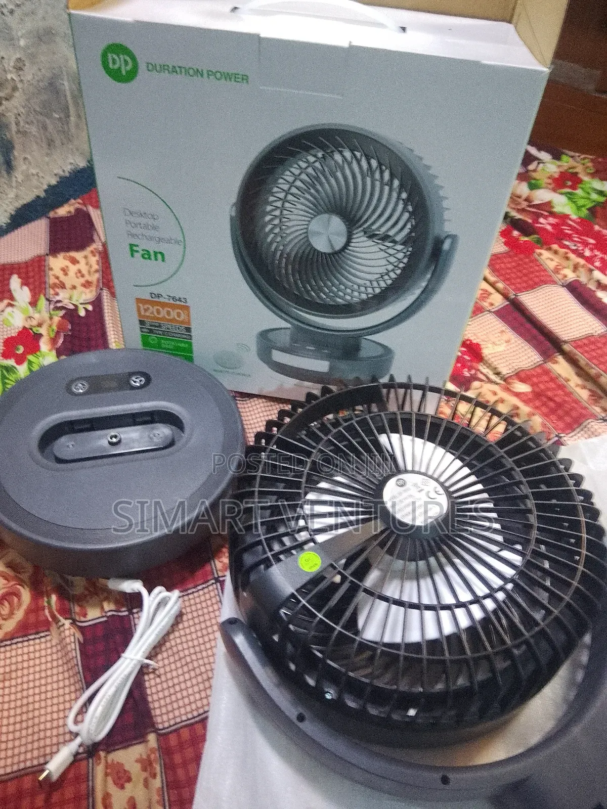 Remote Control Dp 7643 Desktop Rechargeable Fan