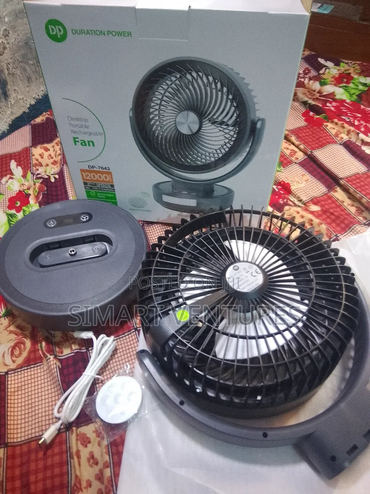Remote Control Dp 7643 Desktop Rechargeable Fan