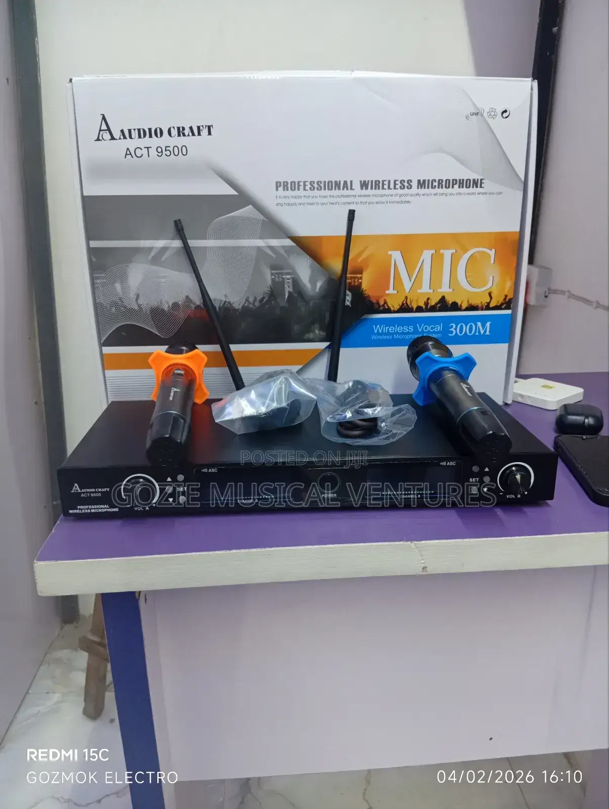 Audio Craft Complete 300 Mitrs Wireless Microphone Act 9500
