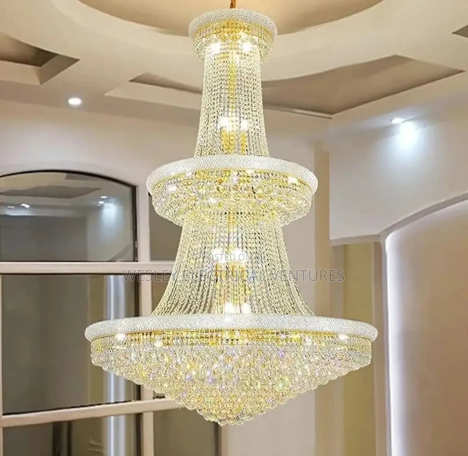 Luxury 3 Steps Crystal Chandelier Light