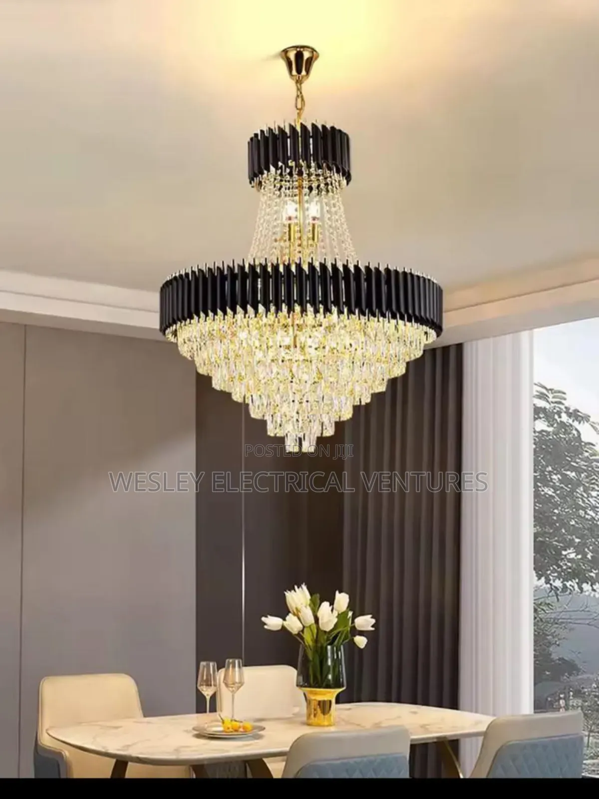Double Step Crystal Chandelier Light
