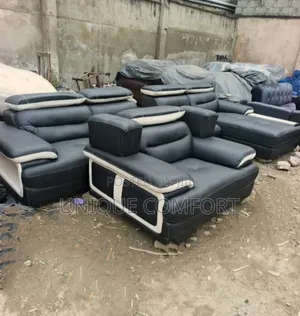 Imported Executive L Shape Leather Sofa Set With Single