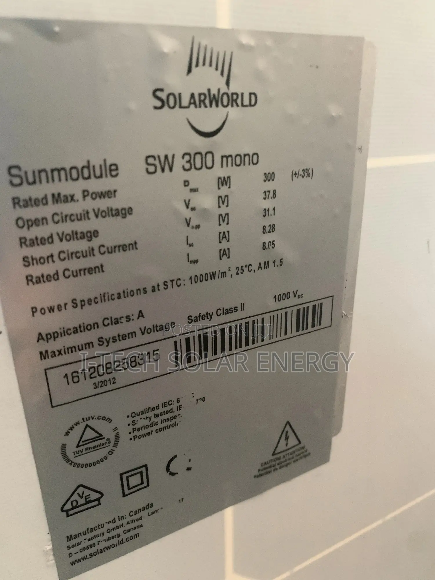 300watts Solarworld Solar Panel