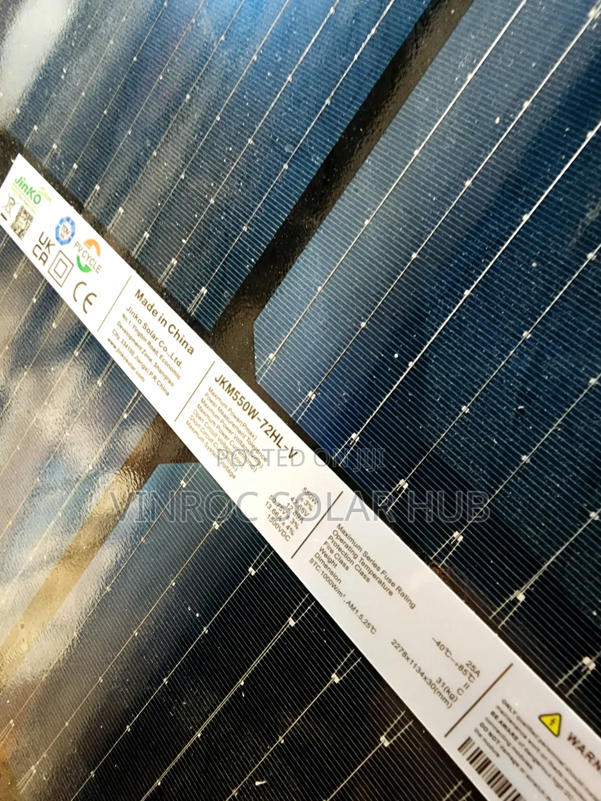 550w Jinko Solar Panels