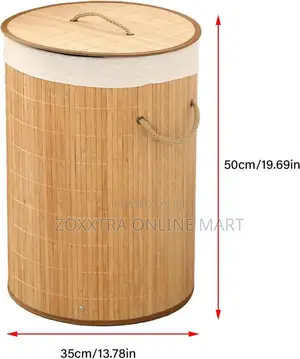 Round Bamboo Laundry Bag