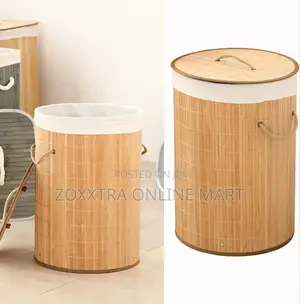 Round Bamboo Laundry Bag