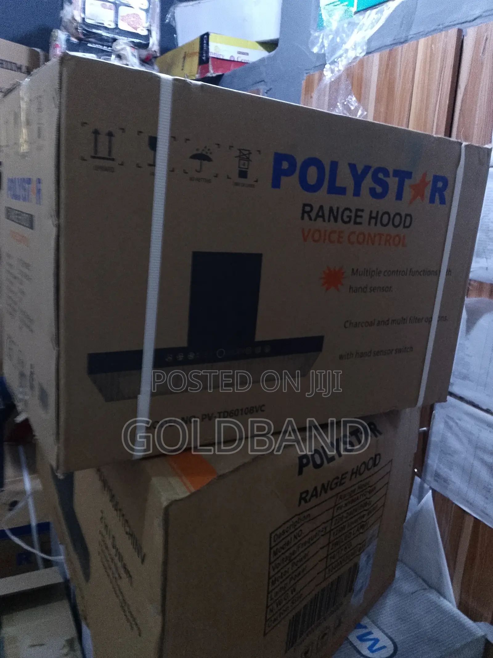 Polystar 60cm Black Glass Rangehood Sensor Control