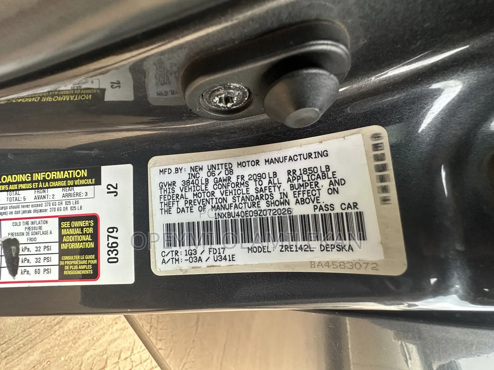 Toyota Corolla 2008 Gray