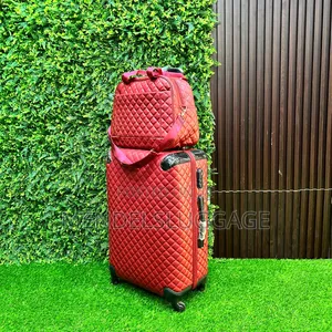 Red Quilted Hard Shell Luggage Set