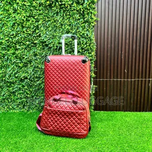 Red Quilted Hard Shell Luggage Set