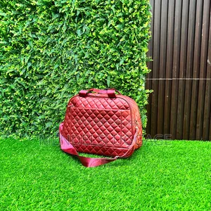 Luxury Red Diamond-Pattern Travel Suitcase Set