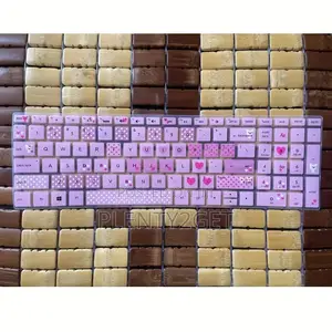 1 Silicone Waterproof Keyboard Case With Cute Bear and Heart Design