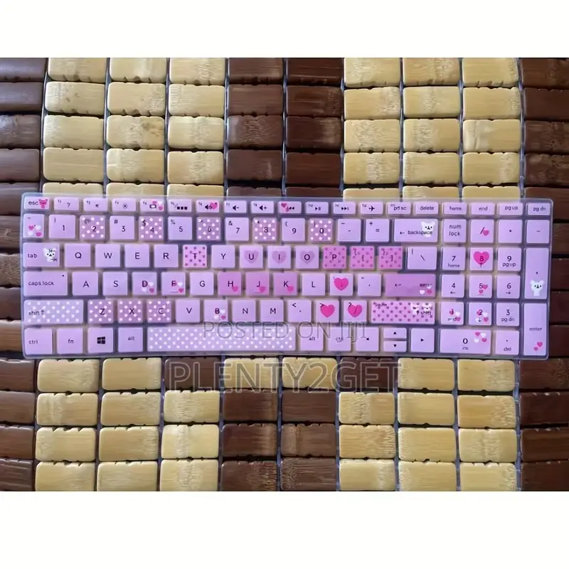 1 Silicone Waterproof Keyboard Case With Cute Bear and Heart Design