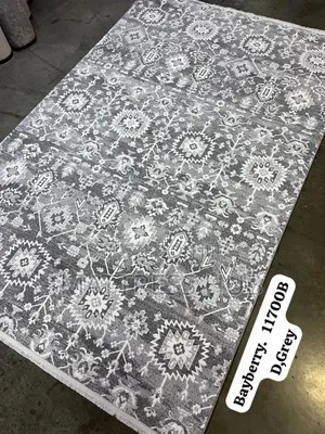Barberry Dark Grey Turkish Center Rug 5ft X 7ft