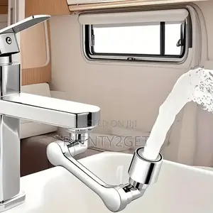 1pc 1080° Rotating Bathroom Faucet Spray Head, Silvery Design, Water-s