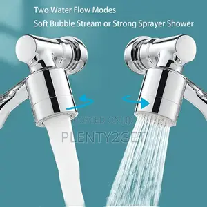 1pc 1080° Rotating Bathroom Faucet Spray Head, Silvery Design, Water-s