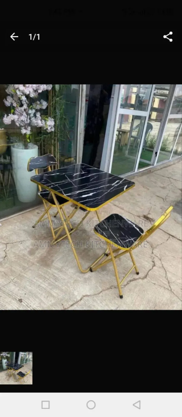 Dining Set, Wooden Kitchen, Foldable Table With 2 Chairs