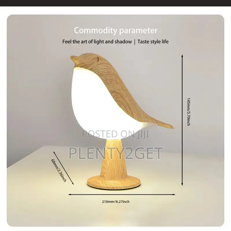 1pc Dimmable Bird Desk Lamp With Touch Control Cordless Table Lamp