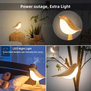 1pc Dimmable Bird Desk Lamp With Touch Control Cordless Table Lamp