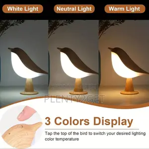 1pc Dimmable Bird Desk Lamp With Touch Control Cordless Table Lamp