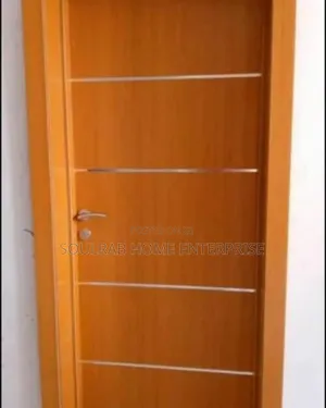 Strong Brand Orange HDF Door With Frame, Lock, Inches and Installation