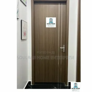 Strong Brand New Coconut HDF Door With Frame, Lock, Inches Insation