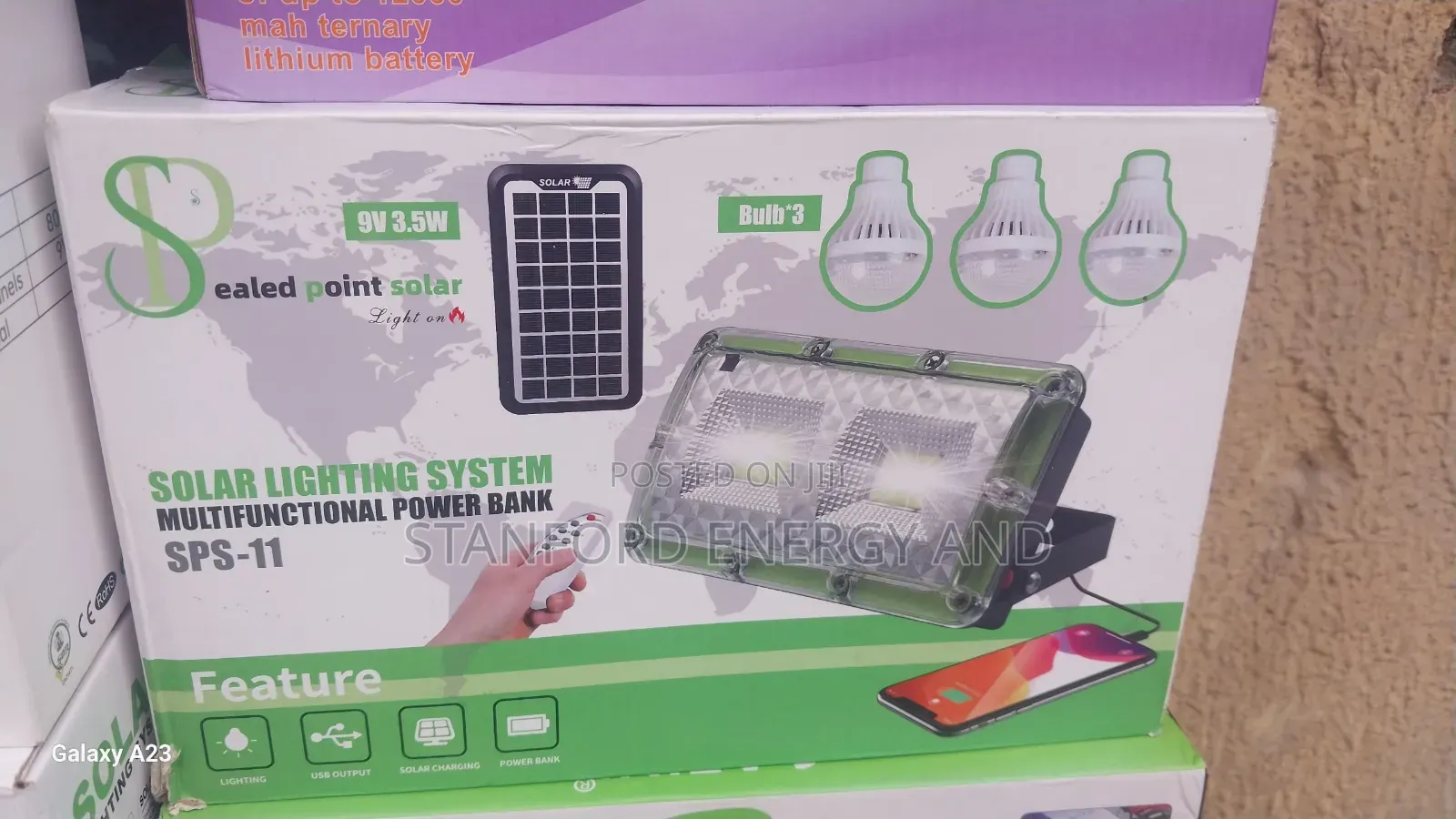 Solar Lighting System With Multifunctional Power Bay