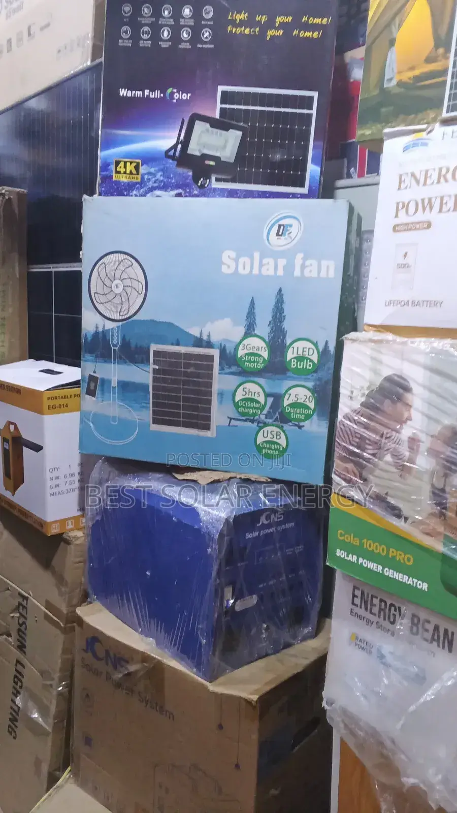 Solar Fan With Panel and Bulb