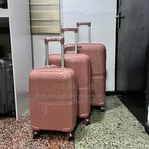 Rose Pink Hard-Shell Suitcase Set With Spinner Wheels