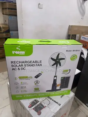 Iwin 18-Inch Solar-Assisted Rechargeable Fan