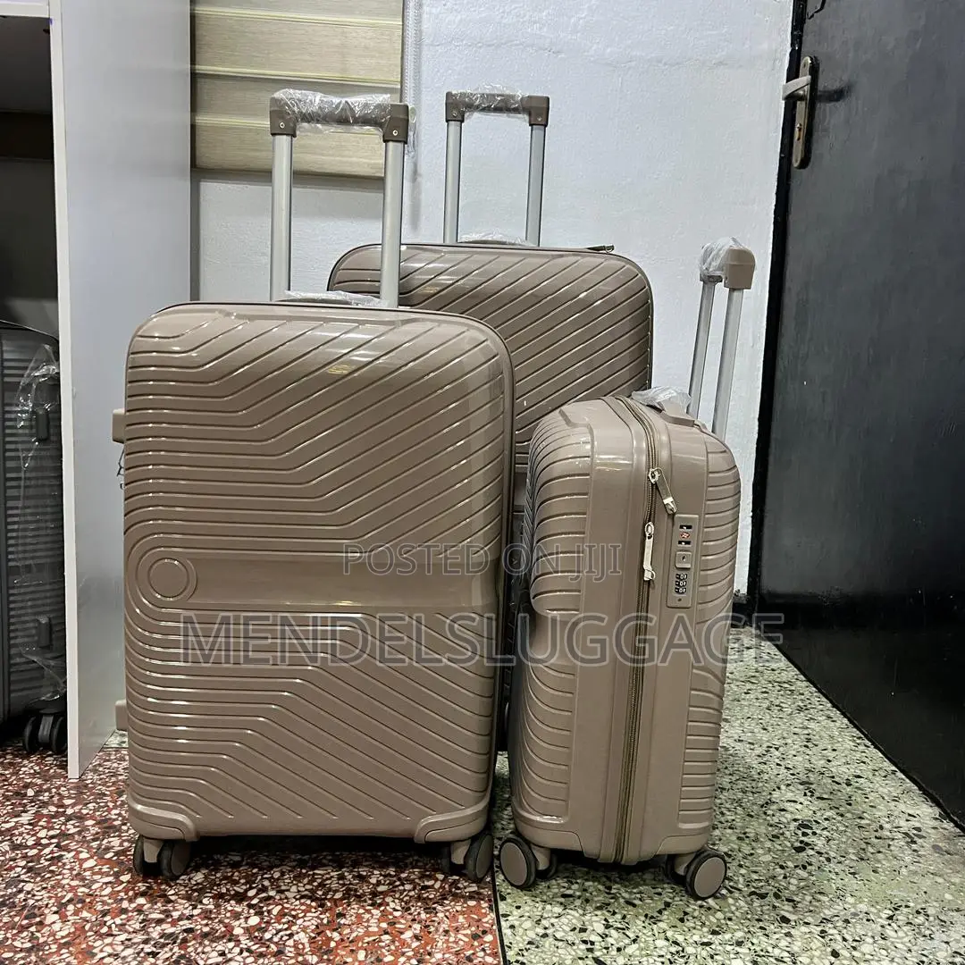 3-Piece Brown Unbreakable Suitcase Set