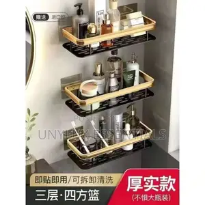 3in1 Gold Black Aluminum Wall Rack