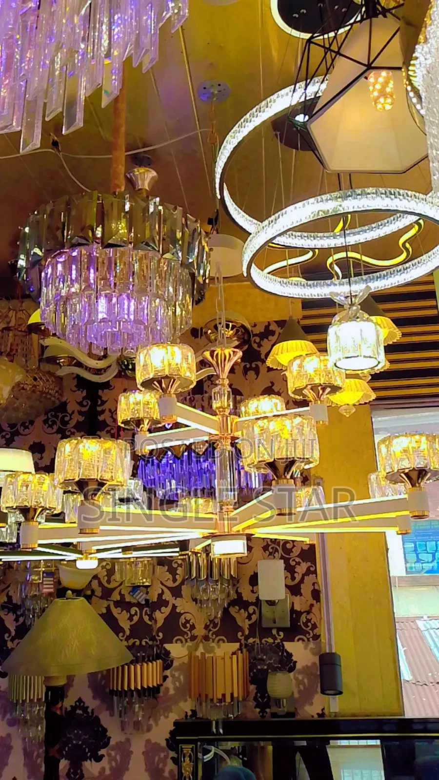 By 9 Crystal Glass Chandelier