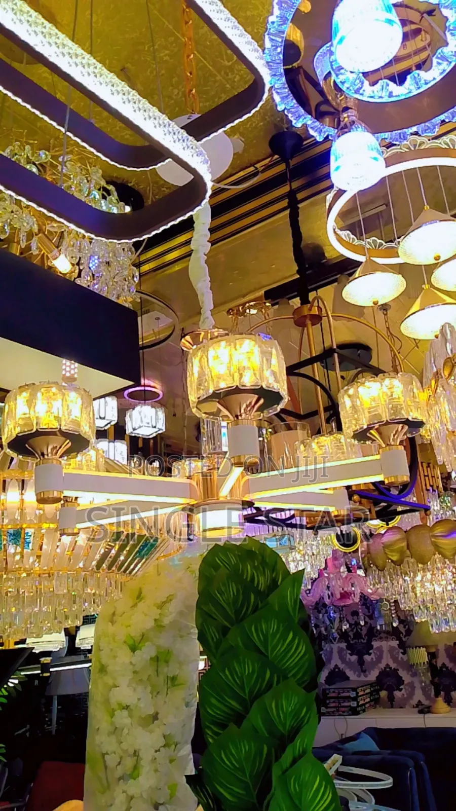By 9 Crystal Glass Chandelier